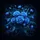 Glowing Blue Rose Bouquet Dark Foliage - Deep Black Cosmic Car Decor Gift Spare Tire Cover - 6