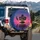 Silhouetted Tropical Palm Trees Ocean Sunset - Coastal Living Gift for Ocean Lover Spare Tire Cover - 3