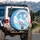 White Goose Rainbow Clouds Celestial Sphere - Outdoor Adventure Gift for Goose Lover Spare Tire Cover - 3