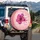 Deep Magenta Pastel Pink Hibiscus Flowers - Tropical Vehicle Decor Gift Spare Tire Cover - 3