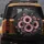 Pink Sunflowers Black Butterflies Dark Foliage Botanical Silhouettes - Garden Lover Gift Spare Tire Cover - 5