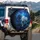 White Tigers Blue Rose Nebula Sky Blue Butterflies Jungle - Wildlife Lover Gift Spare Tire Cover - 3