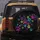 Overlapping Rainbow Paw Prints Black Background - Pet Lover Gift Spare Tire Cover - 5
