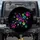 Overlapping Rainbow Paw Prints Black Background - Pet Lover Gift Spare Tire Cover - 1