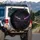 Intense Glowing Electric Purple Eyes with Menacing Scowl - Foreboding Home Decor Gift Spare Tire Cover - 3