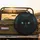 Glowing Emerald Cat Eyes Black Feline Fur Charcoal Mist - Wildlife Lover Car Decor Gift Spare Tire Cover - 2