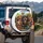 Happy Dachshunds Driving Car, Dashboard, Green Hills, Blue Sky Road Trip - Dog Lover Gift Spare Tire Cover - 3