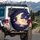 Pink Cat Smiling Moon Stars Celestial - Home Decor Gift for Cat Lover Spare Tire Cover - 3
