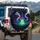 Green Alien UFO Aurora Pine Forest - Sci-Fi Lover Galactic Travel Decor Gift Spare Tire Cover - 3