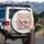 Pink Satin Bow Rococo Scrollwork Rose Gold Damask Floral - Home Decor Gift Spare Tire Cover - 3