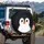 Penguin Face with Orange Beak and Pink Blush Spots - Penguin Lover Gift Spare Tire Cover - 3