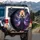 Celestial Queen Golden Crown Cosmic Nebula Stars - Fantasy Lover Gift Spare Tire Cover - 3