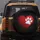 Vibrant Red Heart White Paw Print Swirls - Pet Lover Vehicle Decor Gift Spare Tire Cover - 5