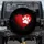 Vibrant Red Heart White Paw Print Swirls - Pet Lover Vehicle Decor Gift Spare Tire Cover - 1