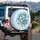 Blue Morpho Butterflies Floral Daisies Garden - Home Decor Gift for Garden Lovers Spare Tire Cover - 3