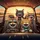 Four Happy Felines Road Trip Adventure - Travel Lover Gift for Cat Owners Spare Tire Cover - 6