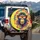 Chimpanzee Pink Sunglasses Circular Dots - Animal Lover Gift for Outdoor Explorer Spare Tire Cover - 3