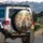 Red Bell Collar Maine Coon Cats Forest Clearing - Cat Lover Gift Spare Tire Cover - 3