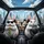 Rabbits Driving Car Cityscape - Outdoor Adventure Gift for Animal Lovers Spare Tire Cover - 6