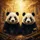Giant Pandas Golden Autumn Forest - Wildlife Lover Gift Spare Tire Cover - 6