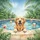 Golden Retriever Swimming Pool Beach Balls - Dog Lover Home Decor Gift Spare Tire Cover - 6