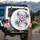 Prominent Cluster Pink Flowers Dark Smoky Mist Tendrils - Car Accessory Gift Spare Tire Cover - 3