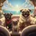 Four Pugs Coastal Road Trip - Dog Lover Travel Gift Spare Tire Cover - 6