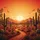 Desert Landscape Sunset Path Saguaro Cacti - Travel Essentials Desert Lover Gift Spare Tire Cover - 6