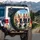 Five Dogs Tropical Village Scene - Travel Essentials Gift for Dog Lovers Spare Tire Cover - 3