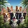 Five Dogs Tropical Village Scene - Travel Essentials Gift for Dog Lovers Spare Tire Cover - 6