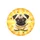 Expressive Pug Dog Sunburst Radiant Paw Prints Stars - Dog Lover Gift Spare Tire Cover - 4