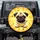 Expressive Pug Dog Sunburst Radiant Paw Prints Stars - Dog Lover Gift Spare Tire Cover - 1
