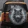 Majestic Grey Wolf Head Golden Eyes Swirling Smoke - Wildlife & Outdoor Lover Gift Spare Tire Cover - 5