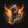 Motocross Rider Fiery Jump Flames - Off-Road Adventure Gift for Dirt Bike Rider Spare Tire Cover - 6