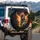 Motocross Rider Fiery Jump Flames - Off-Road Adventure Gift for Dirt Bike Rider Spare Tire Cover - 3