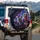 Siamese Cat Golden Retriever Guitar Neon City - Urban Road Trip Gift Spare Tire Cover - 3