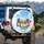 Five Distinct American Bully Dogs with Unique Markings Blue Sky Fluffy Clouds - Dog Lover Gift Spare Tire Cover - 3