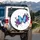 Blue Morpho Butterfly Purple Roses Crescent Moon - Wildlife Lover Gift Spare Tire Cover - 3