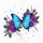 Blue Morpho Butterfly Purple Roses Crescent Moon - Wildlife Lover Gift Spare Tire Cover - 6
