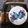 Blue Morpho Butterfly Purple Roses Crescent Moon - Wildlife Lover Gift Spare Tire Cover - 5
