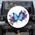 Blue Morpho Butterfly Purple Roses Crescent Moon - Wildlife Lover Gift Spare Tire Cover - 1