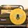 Black Bee Bright Yellow Stripe Golden Honeycomb Wildflower - Nature Lover Gift Spare Tire Cover - 2