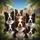 Black White Brown Border Collies Tropical Town - Dog Lover Gift for Pet Owners Spare Tire Cover - 6