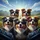 Happy Australian Shepherds Border Collies Sunglasses - Adventure Lover Gift for Dog Lover Spare Tire Cover - 6
