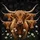 Majestic Highland Cow Herd Wild Daisy Botanicals - Farmhouse Home Decor Gift for Cow Lover Spare Tire Cover - 6