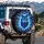 Blue Wolf Heterochromatic Eyes Electric Lightning Storm Clouds - Wildlife Lover Gift Spare Tire Cover - 3