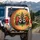 Ladybug Face Red Orange Spots Green Foliage - Wildlife Lover Gift Spare Tire Cover - 3