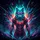 Neon Cybernetic Wolf Futuristic Tech Suit - Sci-Fi Lover Gift for Tech Enthusiasts Spare Tire Cover - 6