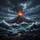 Erupting Volcano Lava Flow Jagged Rocks Ocean Storm - Home Decor Gift Spare Tire Cover - 6