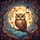 Owl on Gnarled Branch Full Moon Autumn Leaves - Nature Lover Gift Spare Tire Cover - 6